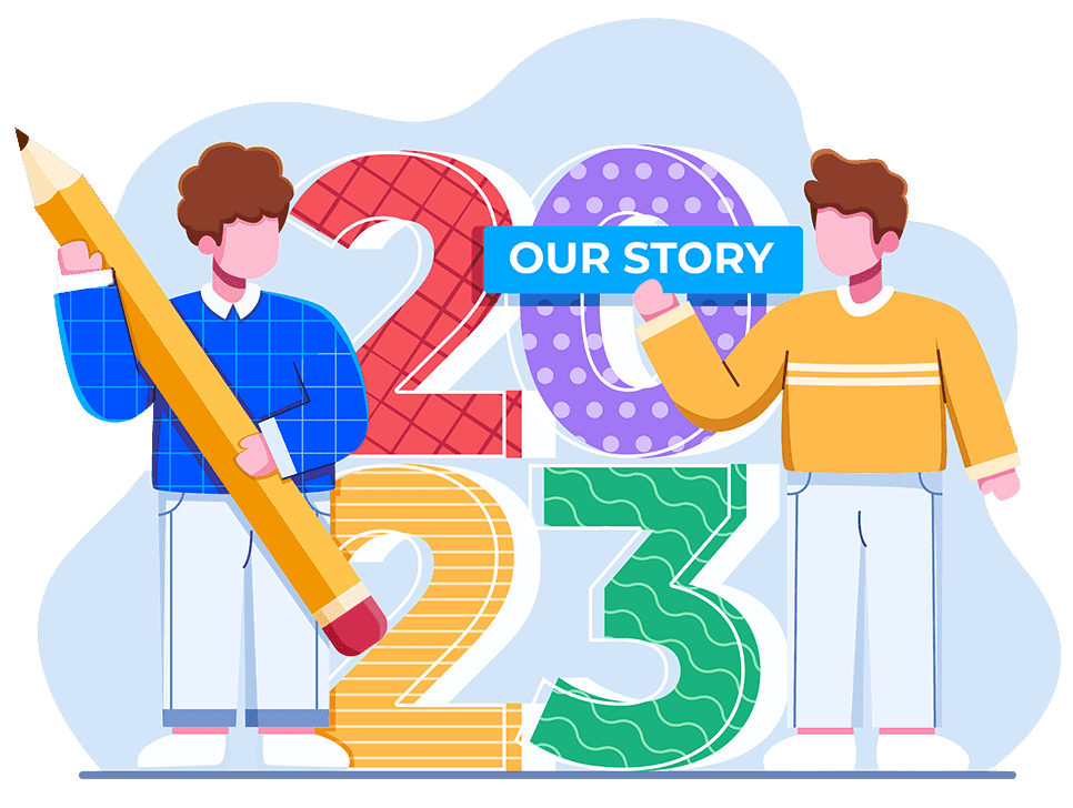 Image of people building a application on a phone with a 3-D effect